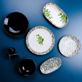Hermia 58YMT000711 Juego de Cena de Porcelana 29 Piezas Apto para Microondas